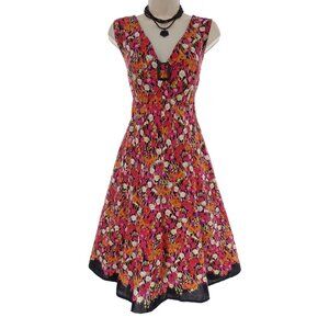 Notations Watercolor Floral Sleeveless Fit & Flare Cotton Dress‎ Size 2X Plus Sz
